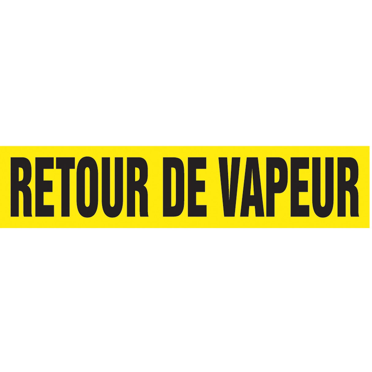 "Retour de Vapeur" Pipe Markers, Self-Adhesive, 2-1/2" H x 12" W, Black on Yellow