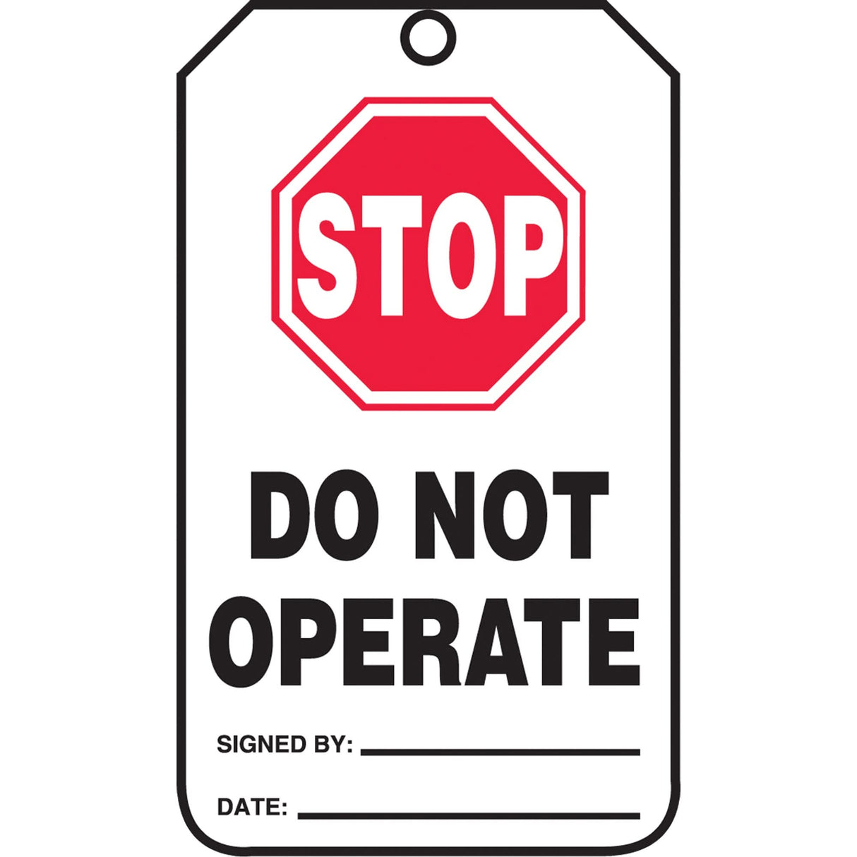 Safety Tags, Plastic, 3-1/8" W x 5-7/8" H, English
