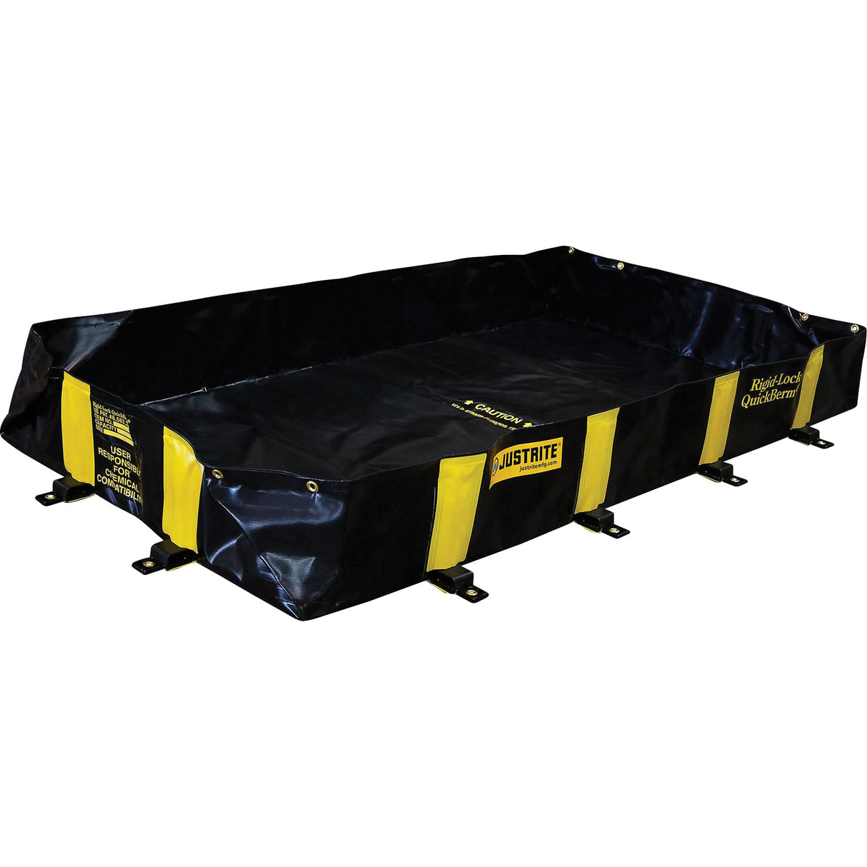 Rigid-Lock QuickBerm®, 355 US gal. Capacity, 6' W x 8' L x 12" H, Stake Wall