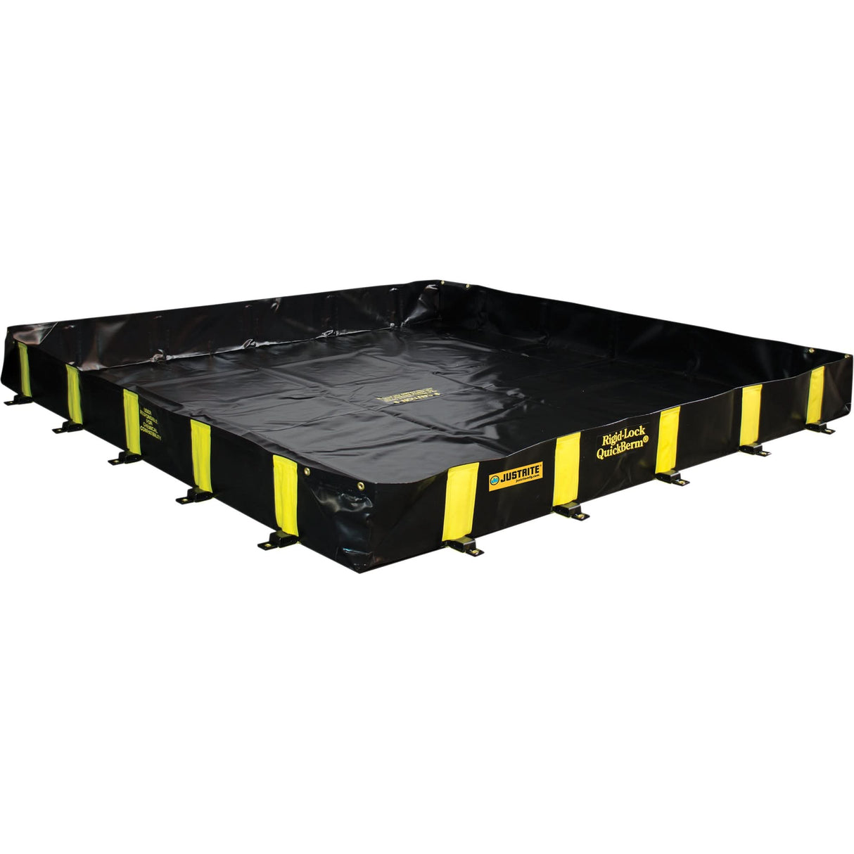 Rigid-Lock QuickBerm®, 1075 US gal. Capacity, 12' W x 12' L x 12" H, Stake Wall