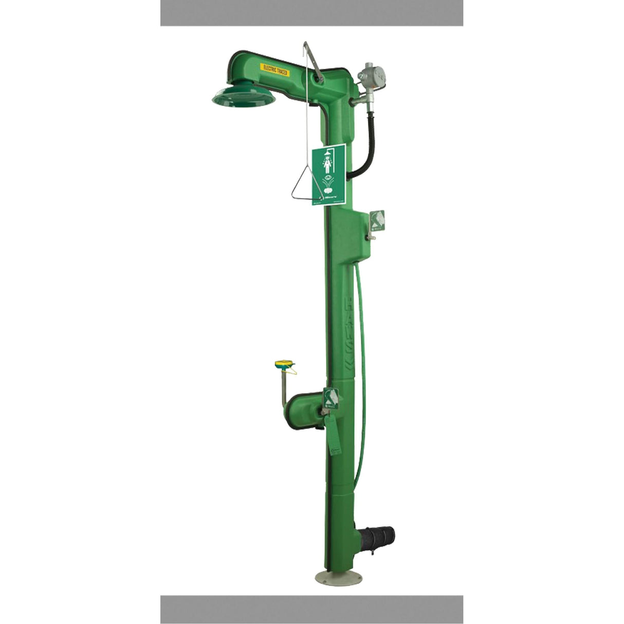 Heat-Traced Combination Emergency Shower & Eye/Face Wash Station, Wall-Mount