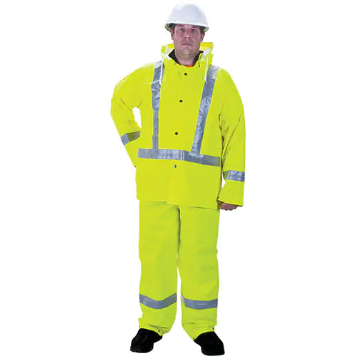 RZ900 Premium Traffic Rain Suit, Small, High Visibility Lime-Yellow