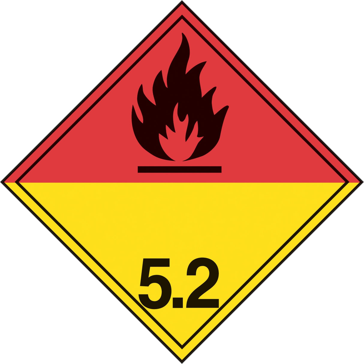 TDG Shipping Labels, Class 5.2, Organic Peroxides, Paper