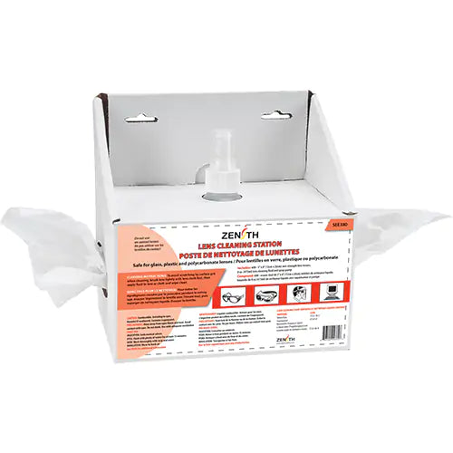 Disposable Lens Cleaning Station, Cardboard, 8" L x 4" D x 8" H