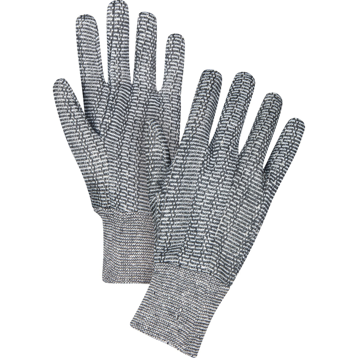 Jersey Gloves, Large, Salt & Pepper, Unlined, Knit Wrist