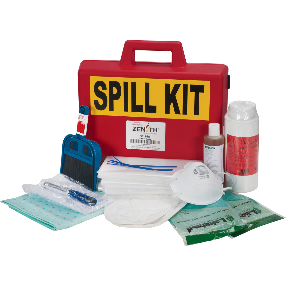 Mercury Spill Kit, Hazmat, Case, 50 ml Absorbancy