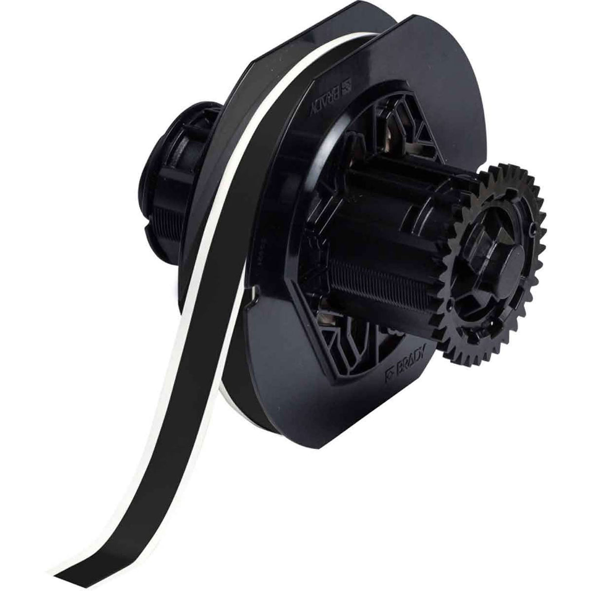 Indoor-Outdoor Label Printer Tape, Vinyl, Black, 0.5" Width