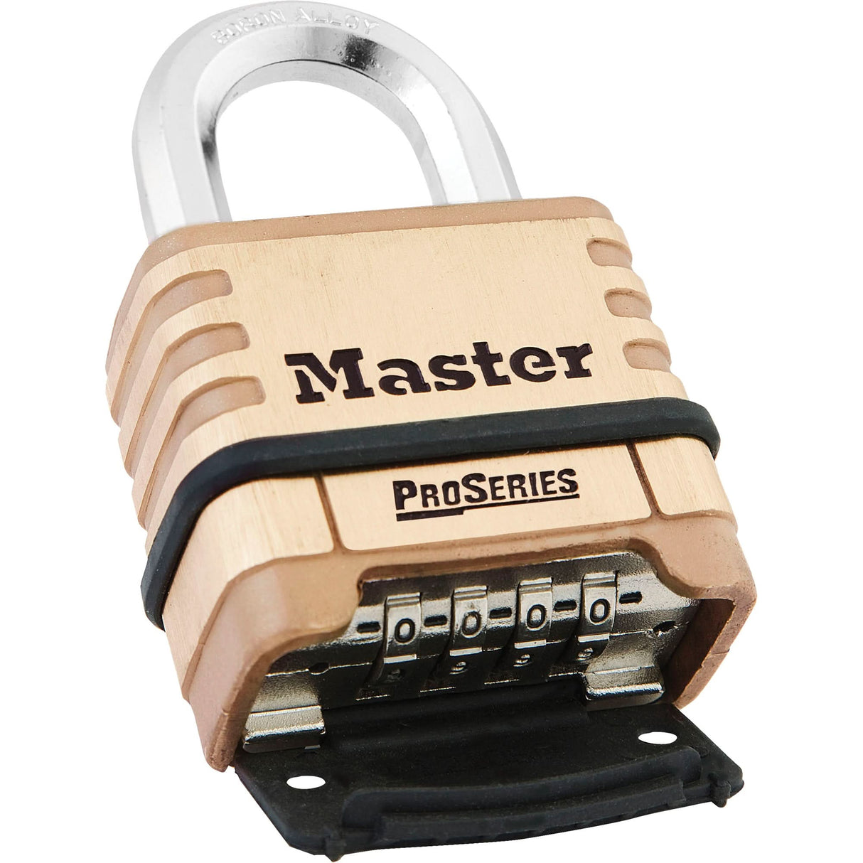 ProSeries® Padlock, Combination, Resettable, Brass Coating, 2-1/4" Width