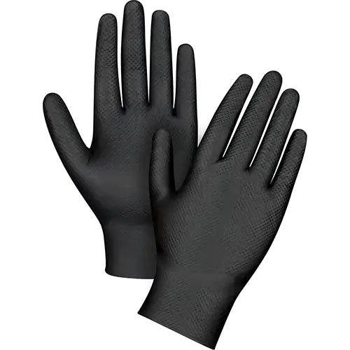 Heavyweight Tactile Grip Examination Gloves, X-Small, Nitrile, 8-mil, Powder-Free, Black