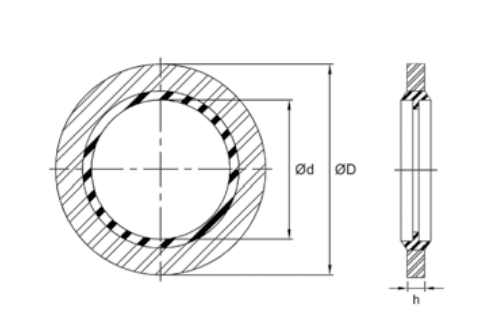 Self-Centering Bonded Seal 10.7mm x 16mm x 1.5mm Carbon Steel/Nitrile