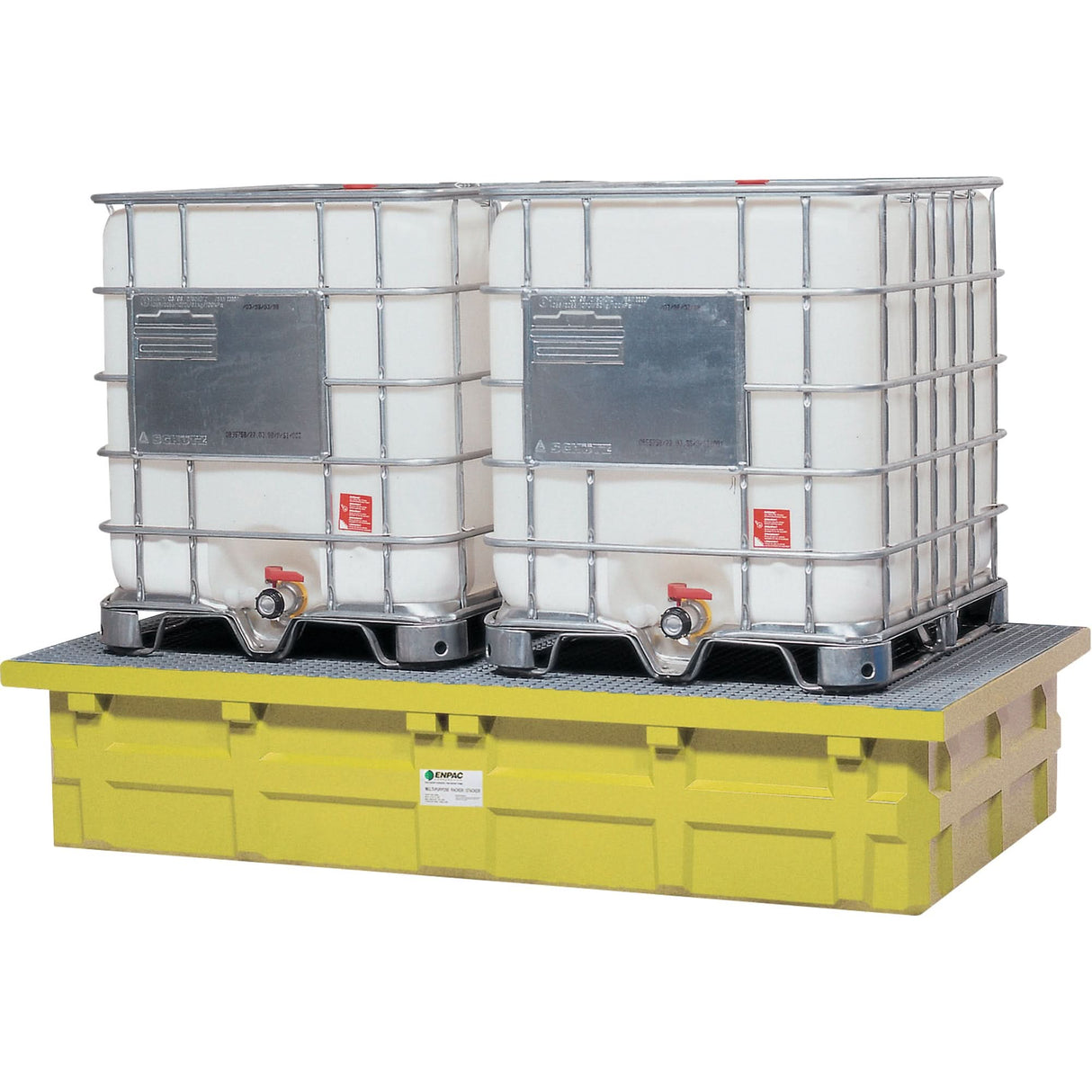 Double IBC Low-Top Without Drain, 385 US gal. Spill Capacity, 110" x 55" x 20"