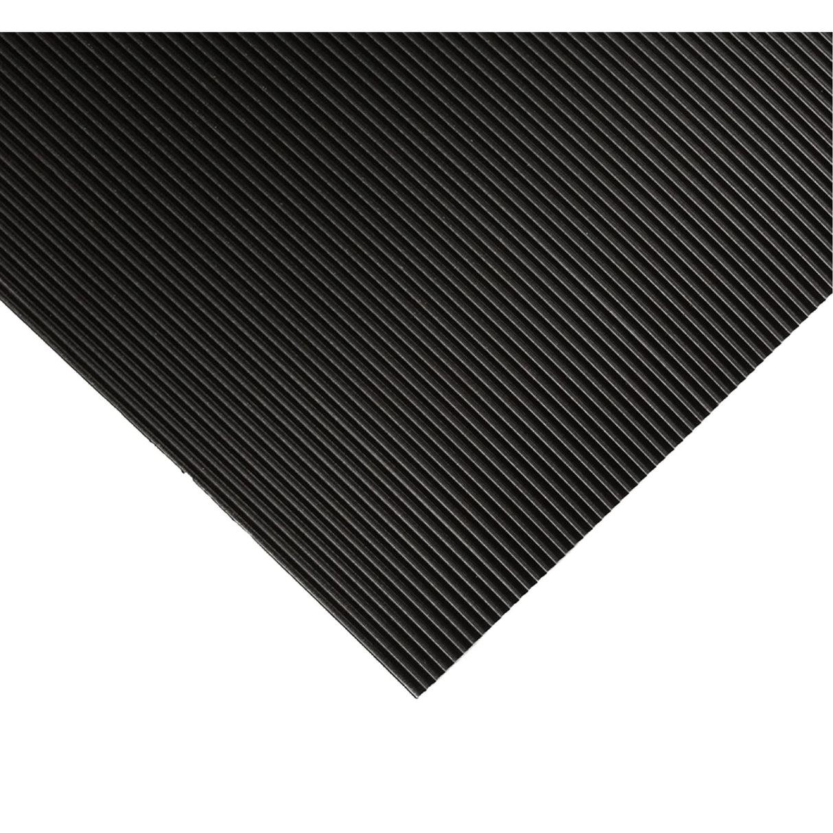 Corrugated Switchboard Matting No.702, 4' W x 10' L, 1/4" Thickness, Black, PVC