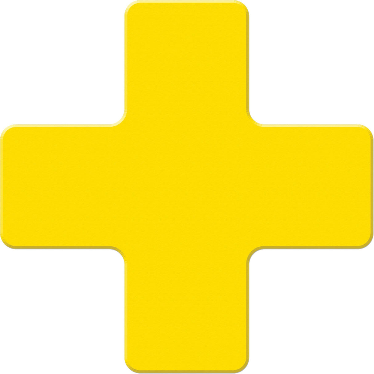 Armor Stripe Lean/5S Markers, Cross, 6" L x 6" W, Yellow, Plastic