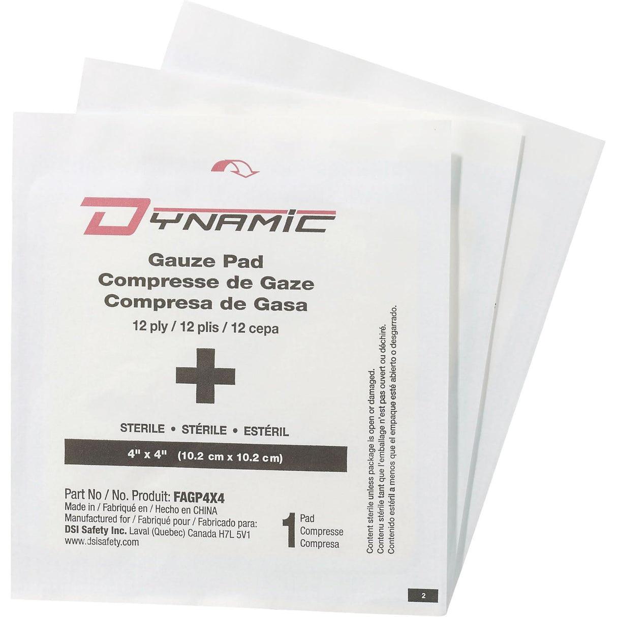 Dynamic™ Gauze, Pad, 4" L x 4" W, Sterile, Medical Device Class 1