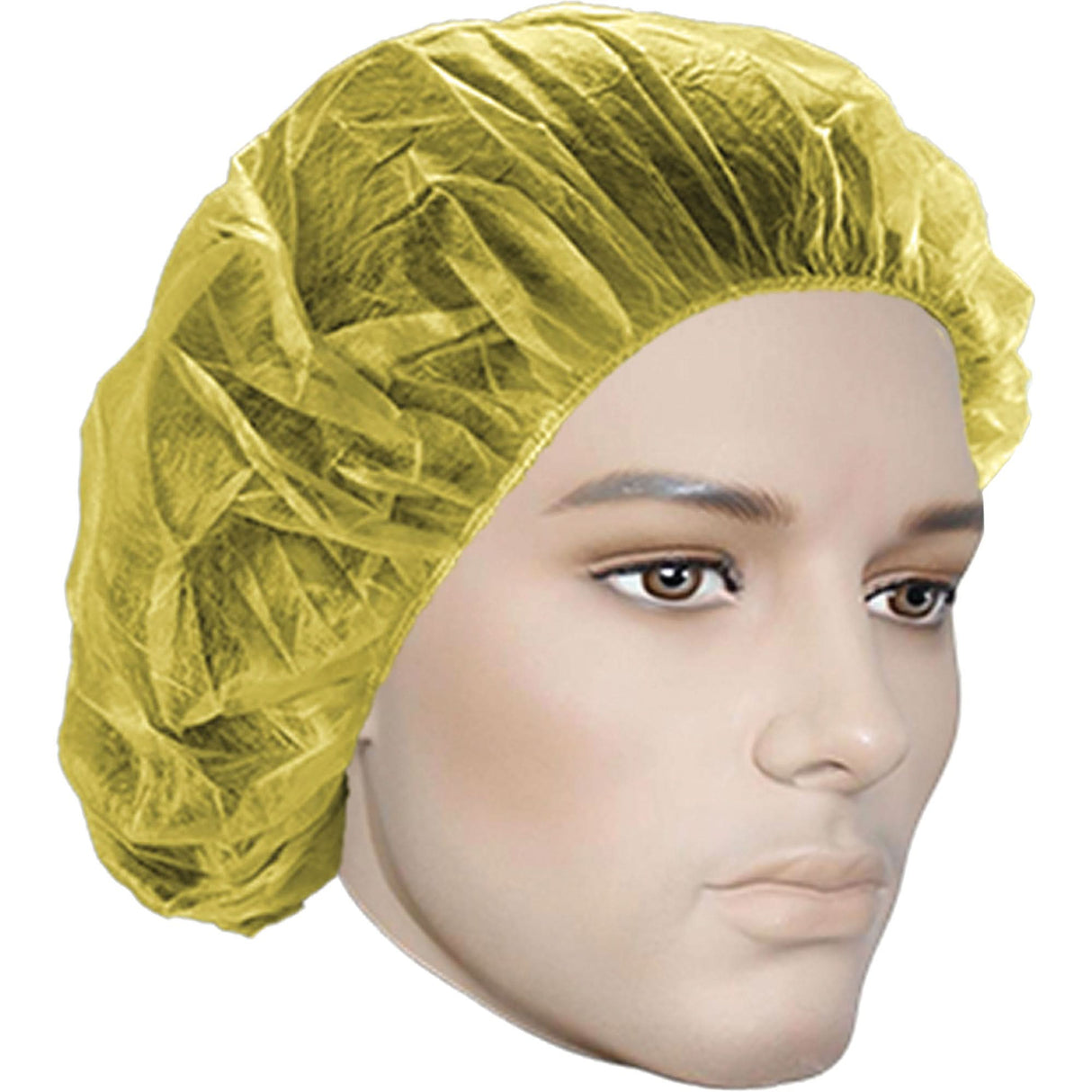 Bouffant Caps, Polypropylene, 24", Yellow