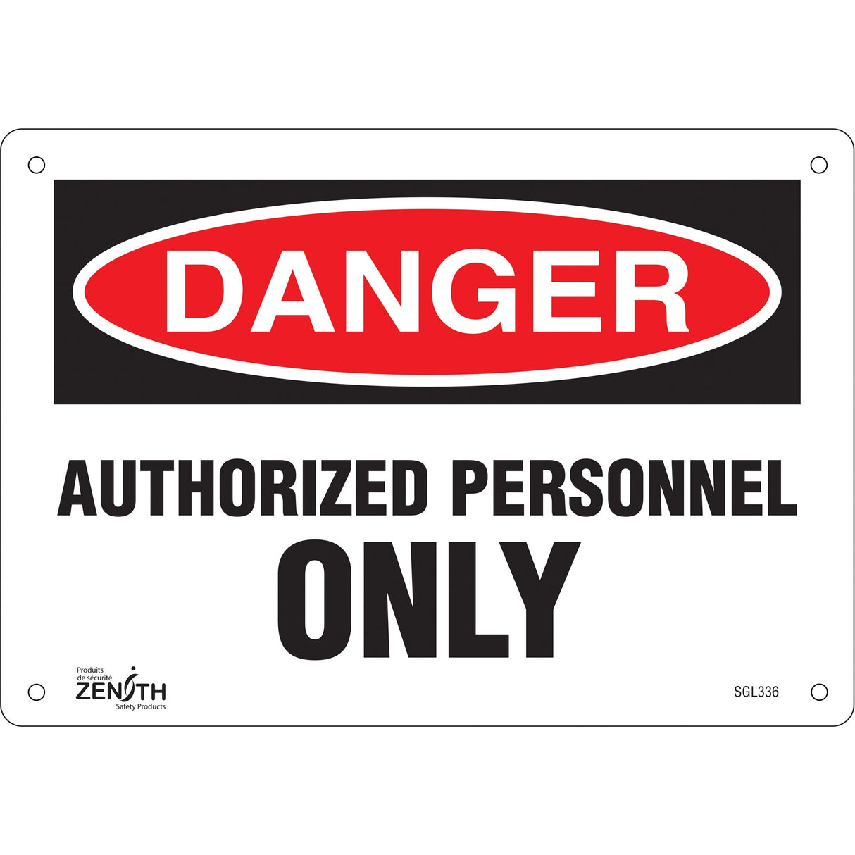 "Authorized Personnel Only" Sign, 7" x 10", Plastic, English