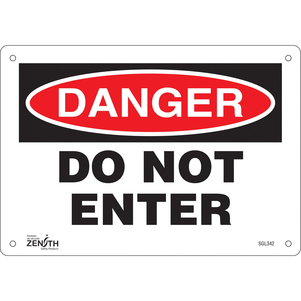"Do Not Enter" Sign, 7" x 10", Plastic, English