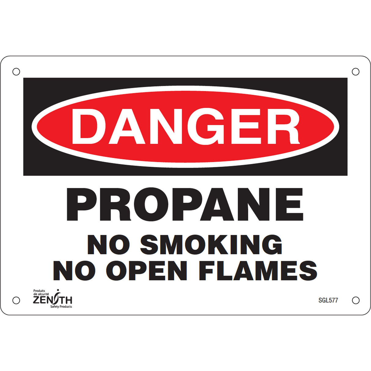 "No Smoking" Sign, 7" x 10", Aluminum, English