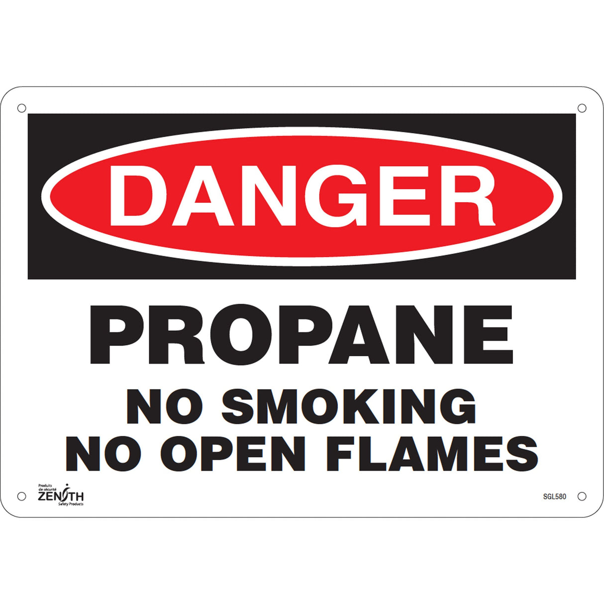 "No Smoking" Sign, 10" x 14", Aluminum, English