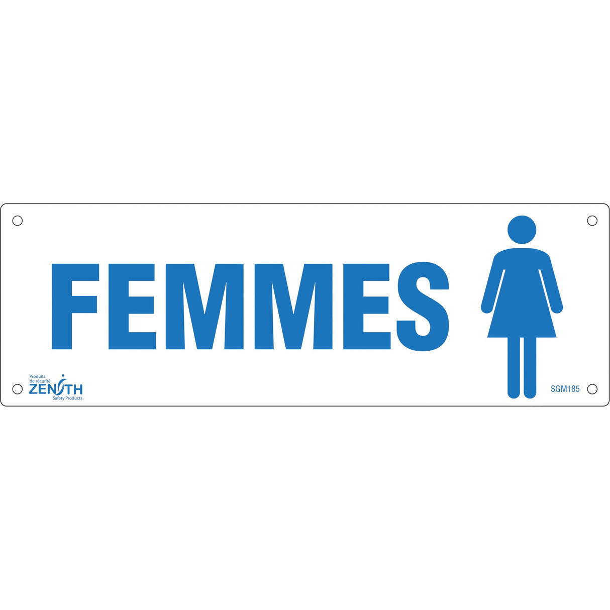 "Femmes" Sign, 4" x 12", Plastic, French with Pictogram