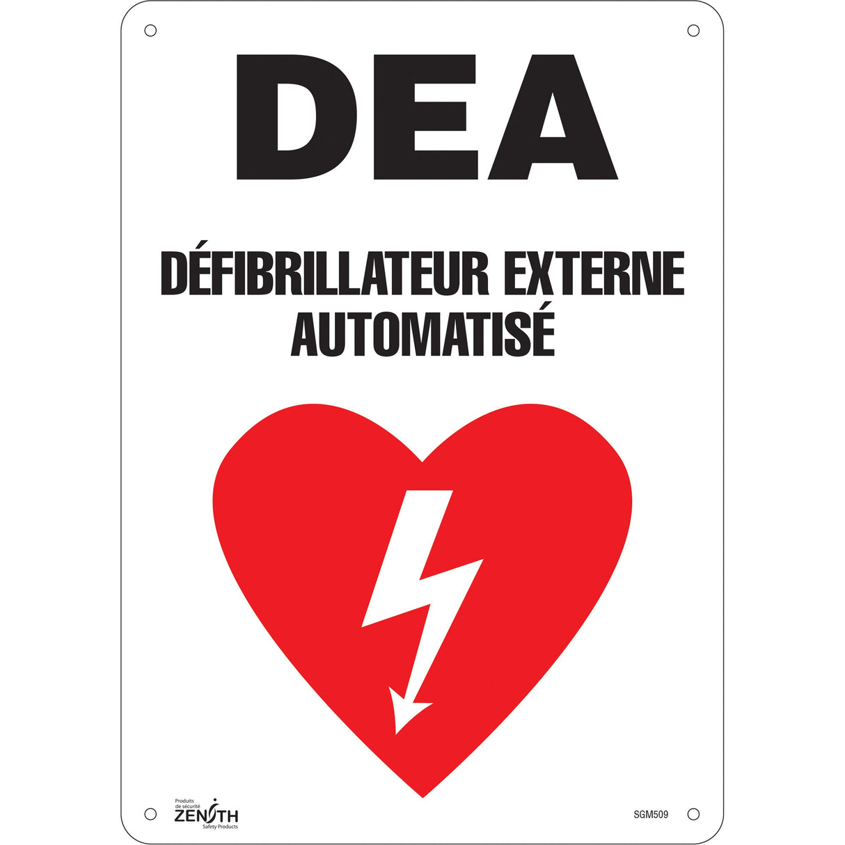 "DEA" Sign, 14" x 10", Plastic, French with Pictogram