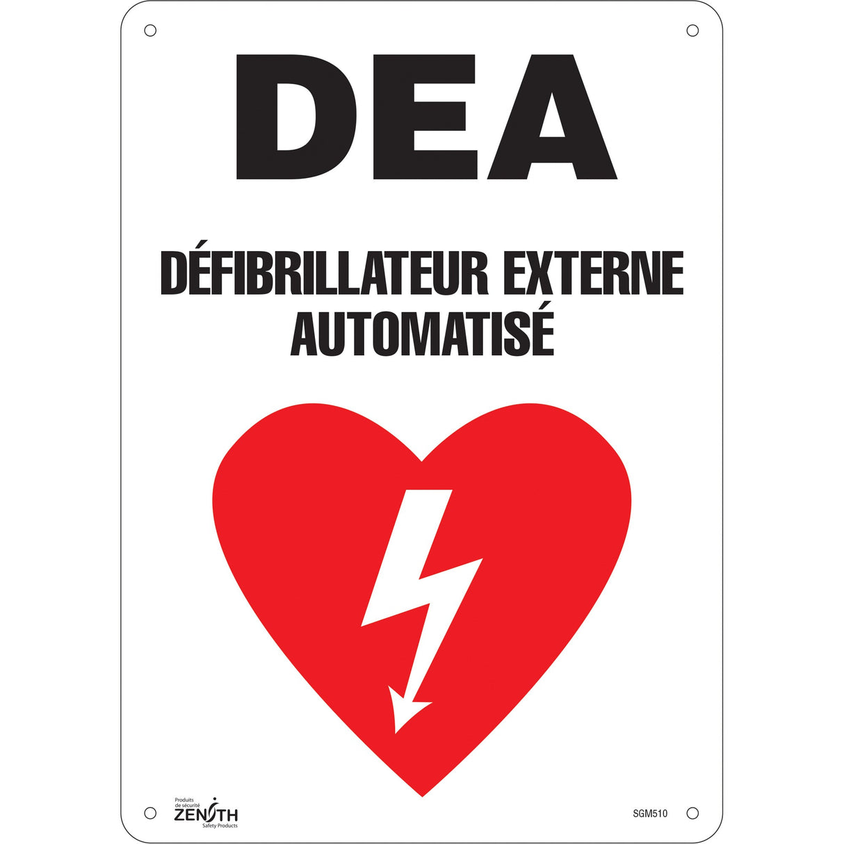 "DEA" Sign, 14" x 10", Aluminum, French with Pictogram