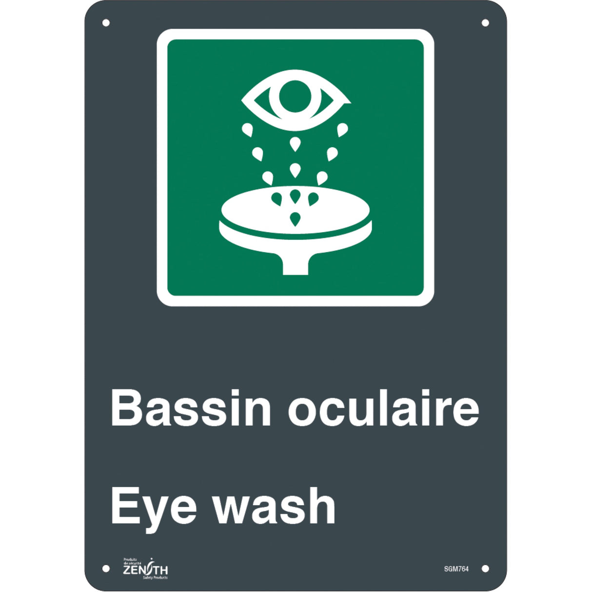 "Bassin Oculaire/Eye Wash" Sign