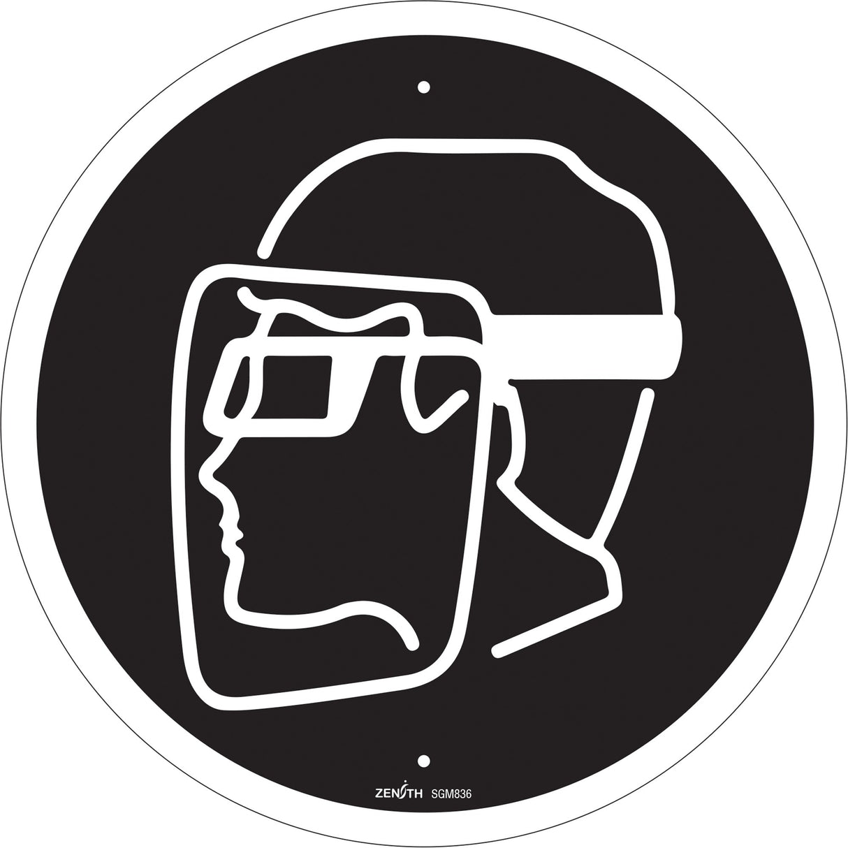 Face Protection Required CSA Standard Safety Sign, 12" x 12", Plastic, Pictogram