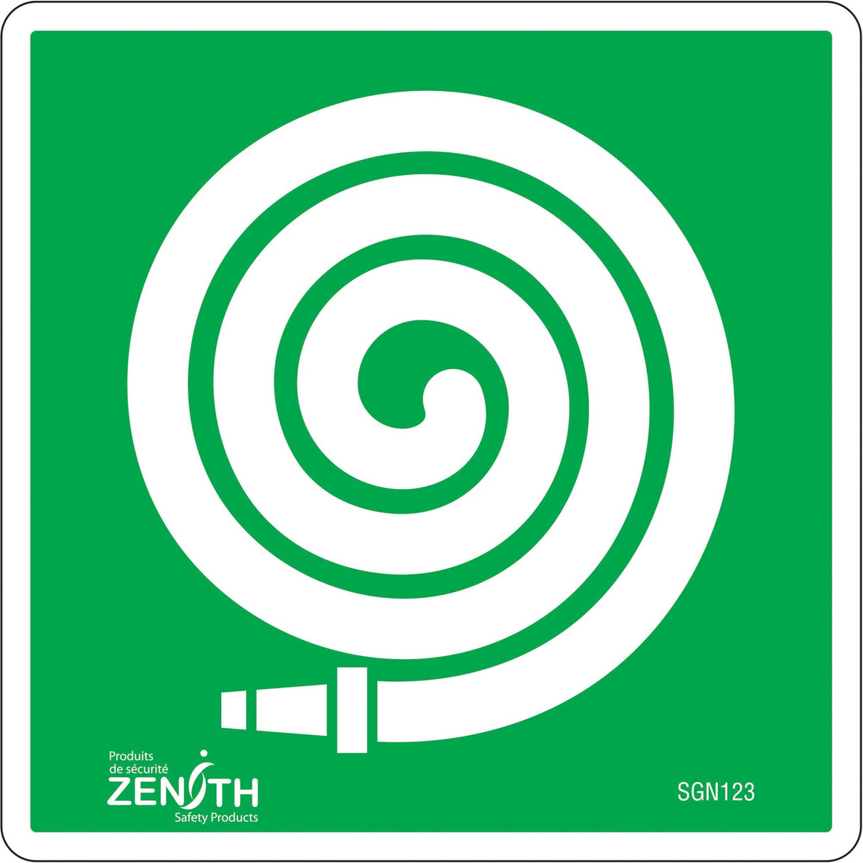 Fire Hose CSA Standard Safety Sign, 6" x 6", Vinyl, Pictogram