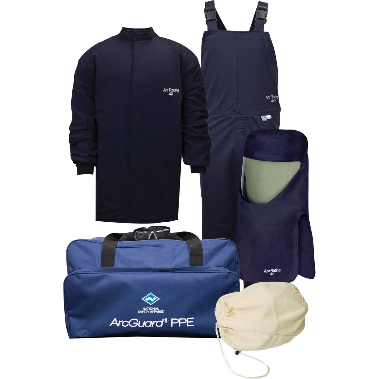 Arcguard Revolite XL Arc Flash Suit Kit with Lift Front Hood, 40 cal/cm²