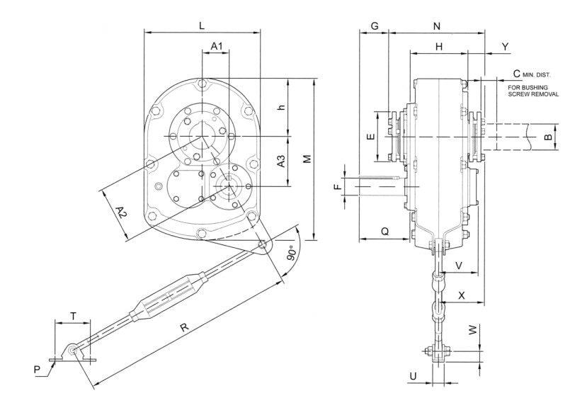Shaft Mount Gear Speed Reducer 15:1 Size 5 | SMR515