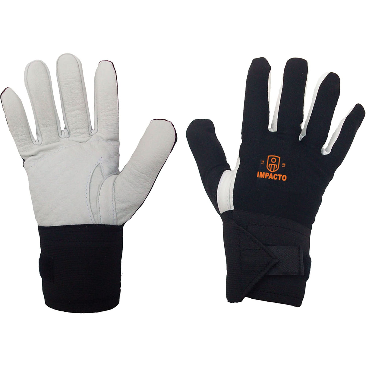 Right-Hand Anti-Impact Glove, 10/X-Large, Grain Leather Palm, Elastic Cuff