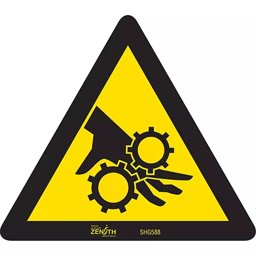 Pinch Point CSA Standard Safety Sign, 6" x 6", Vinyl, Pictogram
