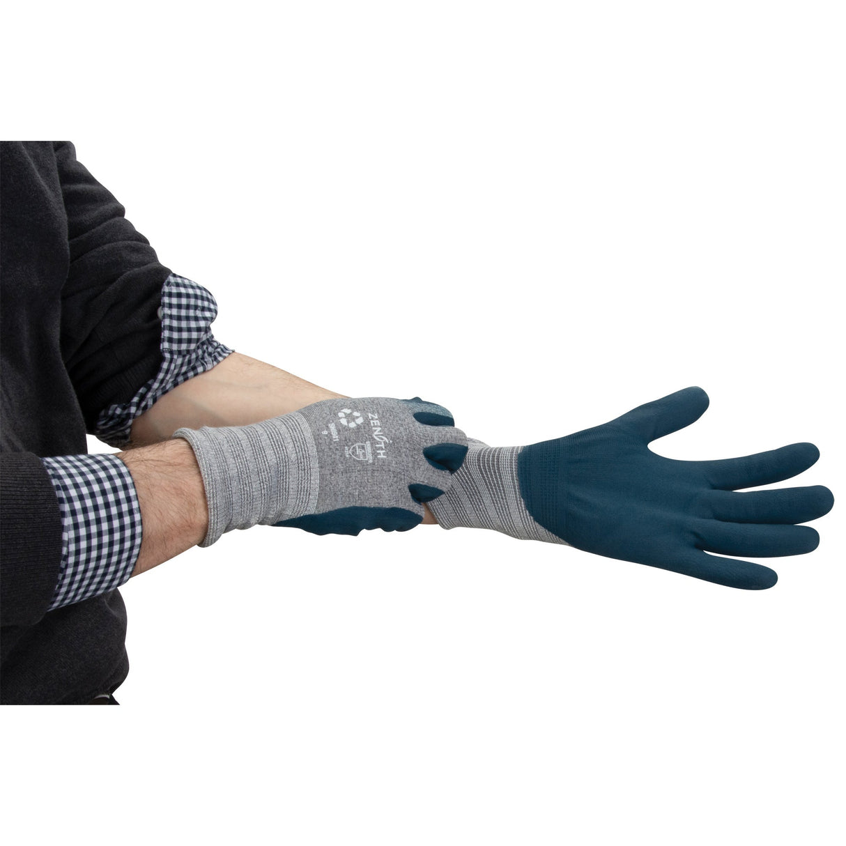 Eco-Friendly Lightweight Coated Gloves, 9, Foam Nitrile Coating, 15 Gauge, Polyester/RPET Shell