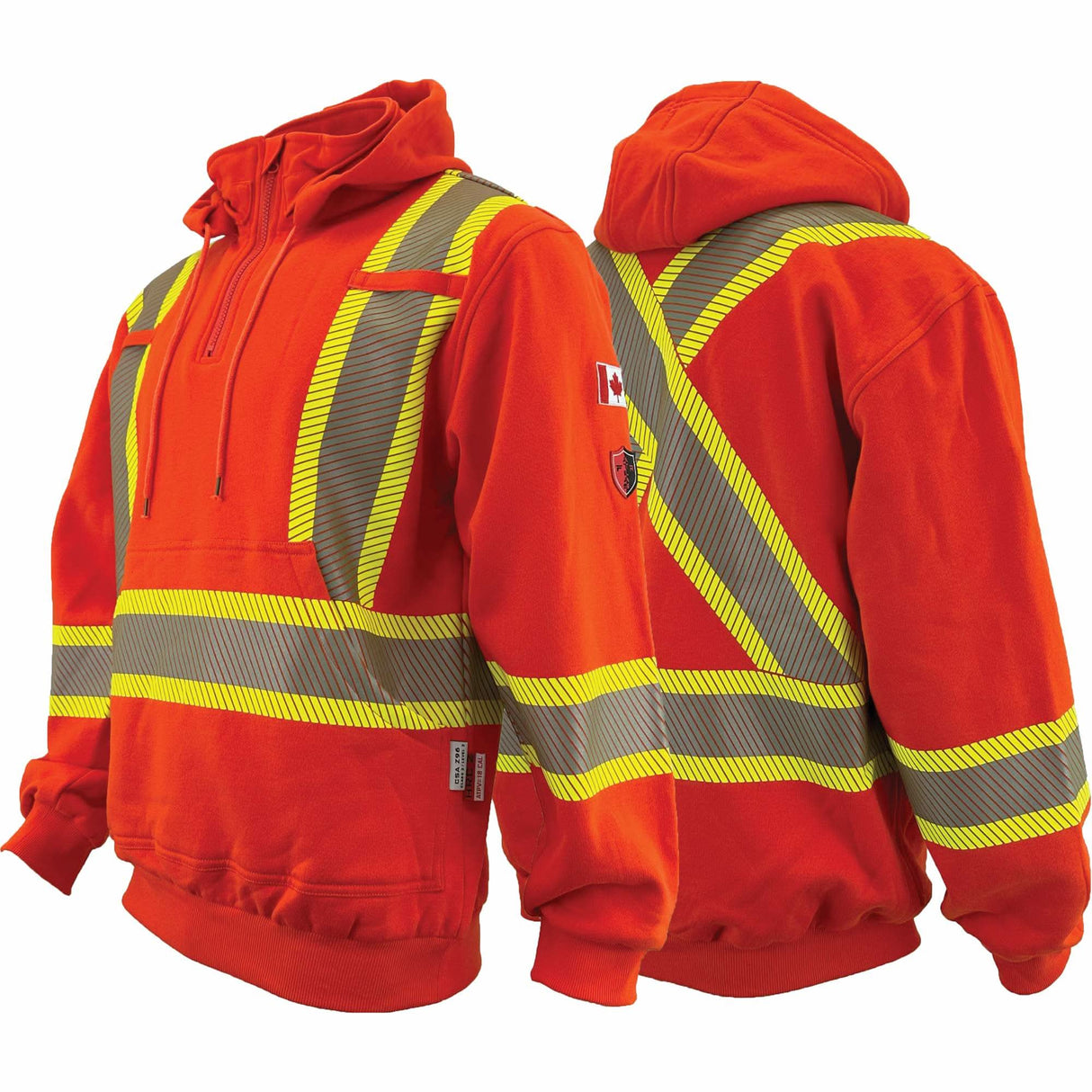 Atlas Guardian® FR/AR Quarter-Zip Hoodies, Men's, Large, High Visibility Orange, 18 cal/cm²