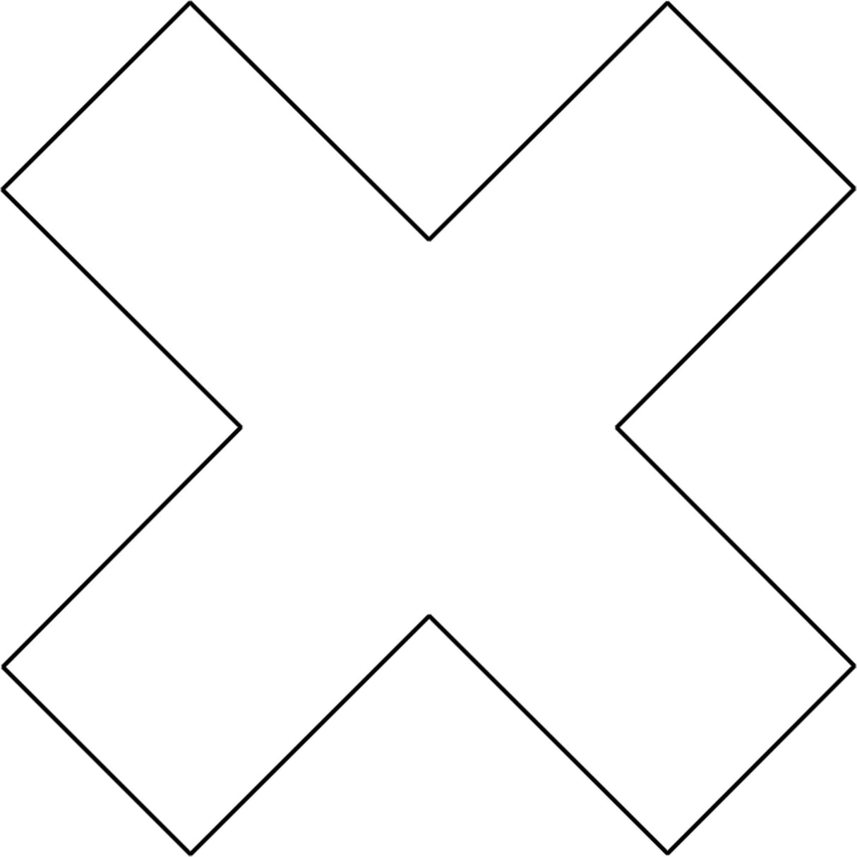 DuraStripe X-Treme X's, Cross, 6" L x 6" W, White, Vinyl