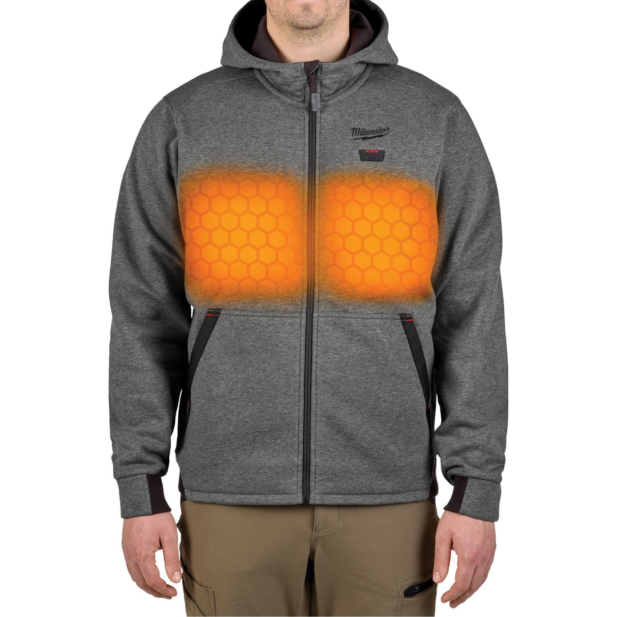 M12™ Heated Hoodie (Jacket Only), Men's, Medium, Grey, Poly-Cotton