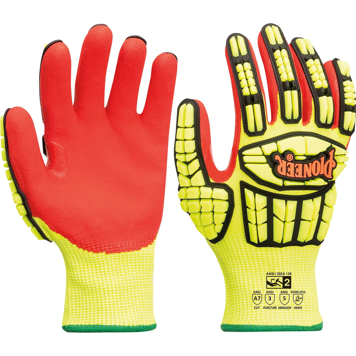 Cut and Impact-Resistant Gloves, 2X-Large, Synthetic Palm, Knit Wrist Cuff