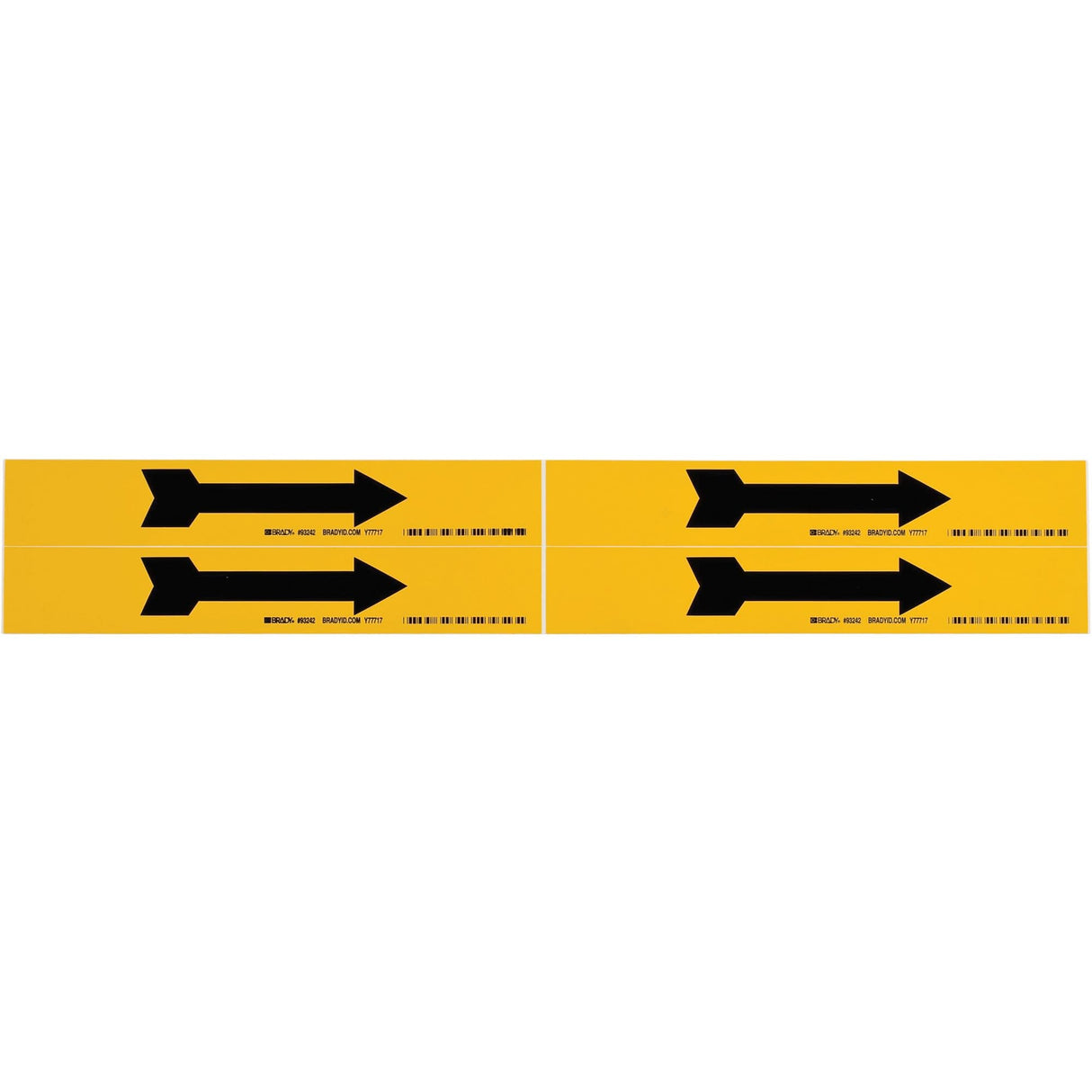 Arrow Pipe Marker, Self-Adhesive, 1-1/8" H x 7" W, Black on Yellow