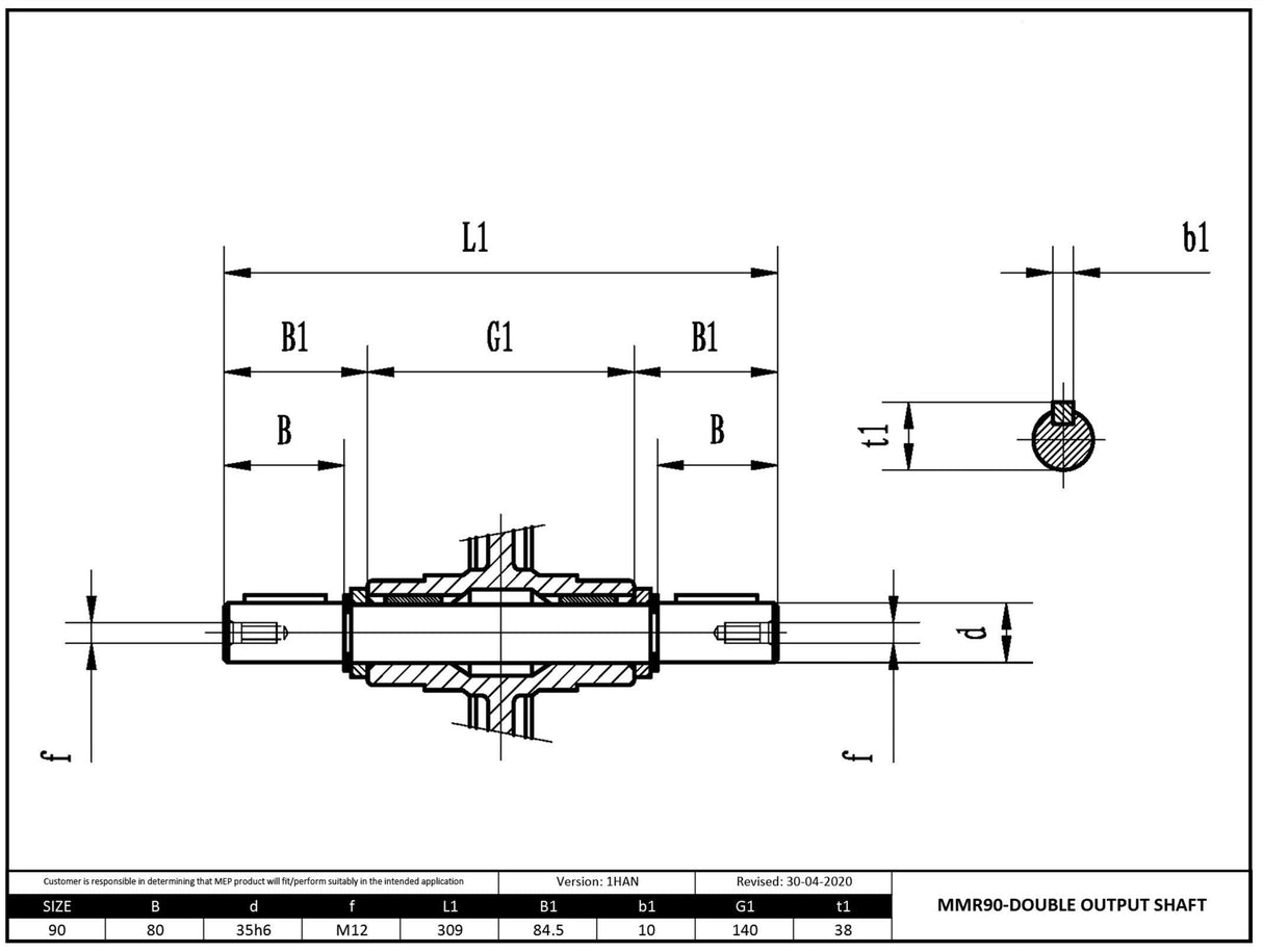 Size 90 Double Output Shaft 1.375"