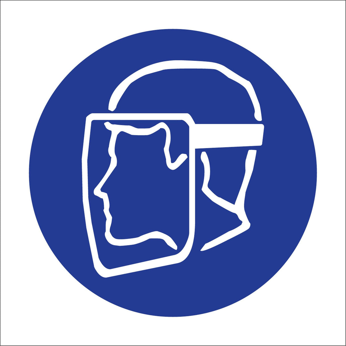 Right to Know Pictogram Labels - Face Shield, Vinyl, Sheet, 1-1/4" L x 1-1/2" W