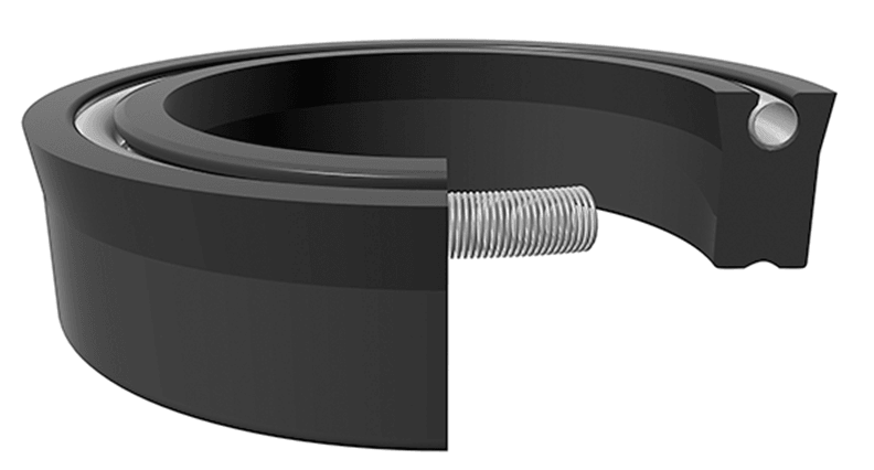 Spring Loaded Deep Polypak® Rod/Piston U-Seal 1.375" x 2.000" x 0.500" - AU/SS