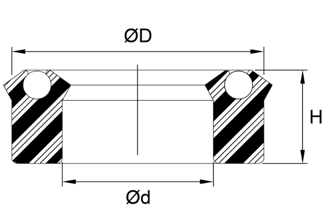 Spring Loaded Type B Polypak® Rod/Piston U-Seal 0.750" x 1.250" x 0.375" - AU/SS