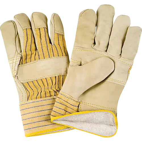 Winter-Lined Patch-Palm Fitters Gloves, 2X-Large, Grain Cowhide Palm, Cotton Fleece Inner Lining, Priced per dozen