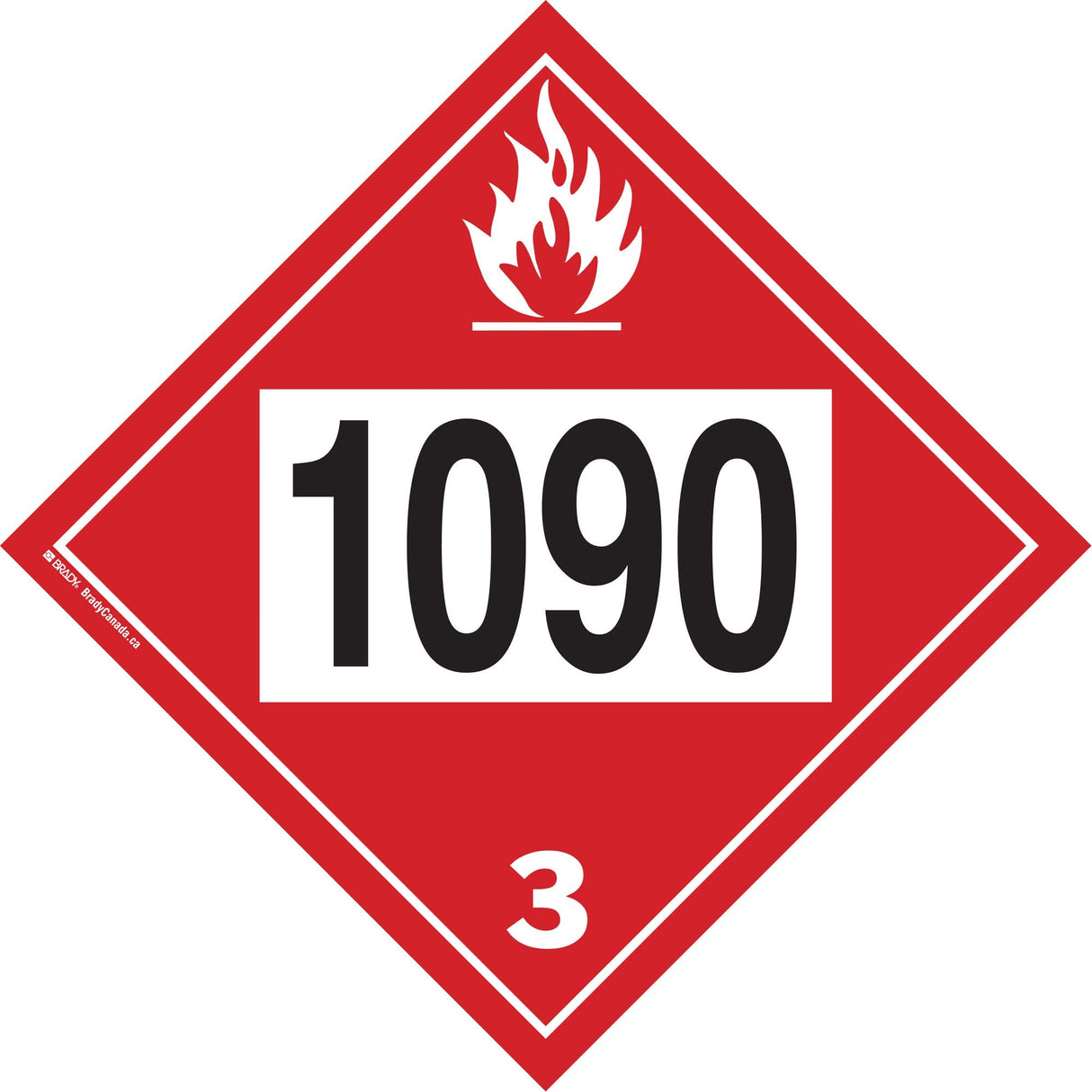 1090 Acetone Flammable Liquid TDG Placard, Plastic