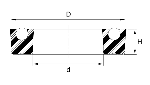 Standard Polypak® Rod/Piston U-Seal 1.875" x 2.250" x 0.187" - AU/NBR