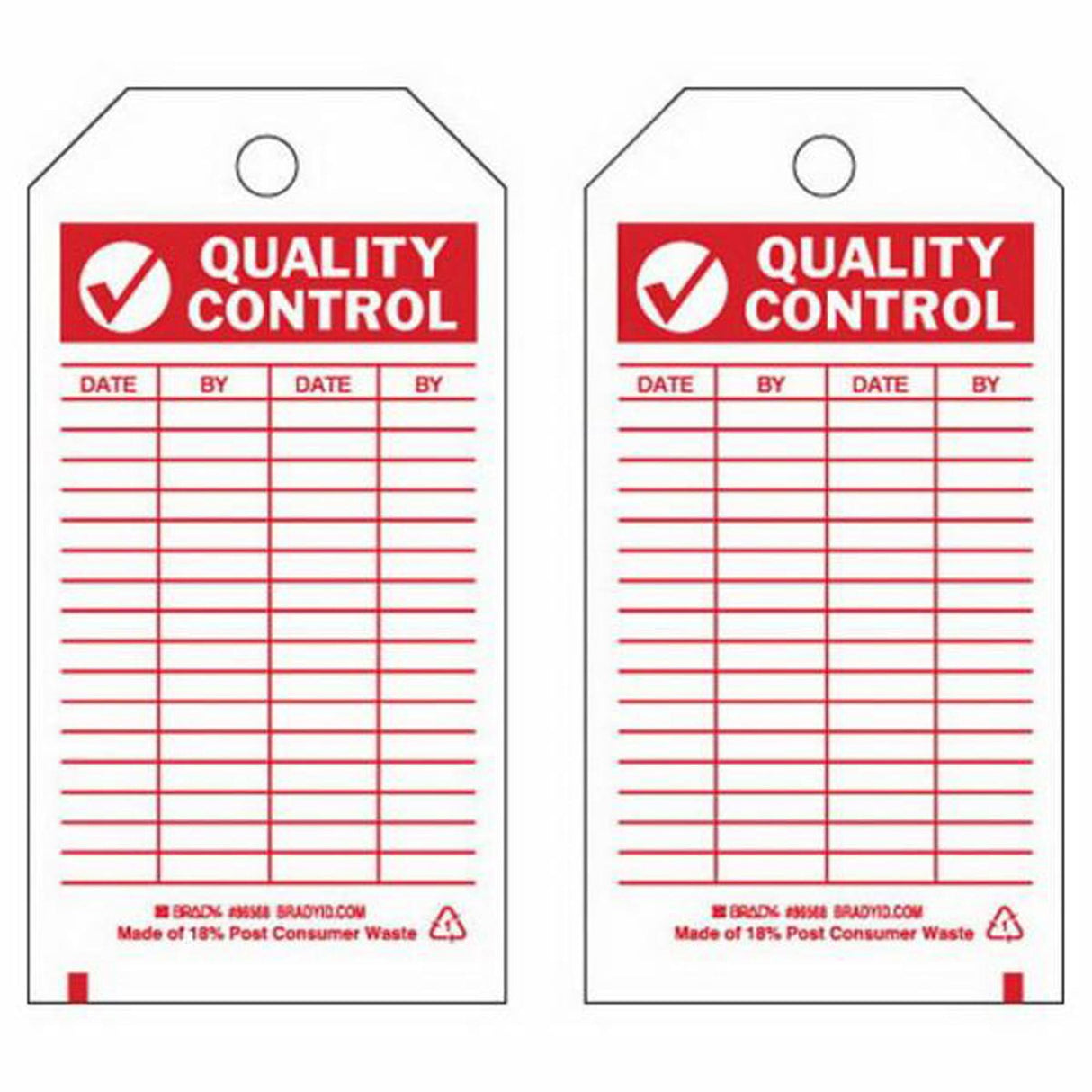 Material Control Tags, Polyester, 3" W x 5-3/4" H, English