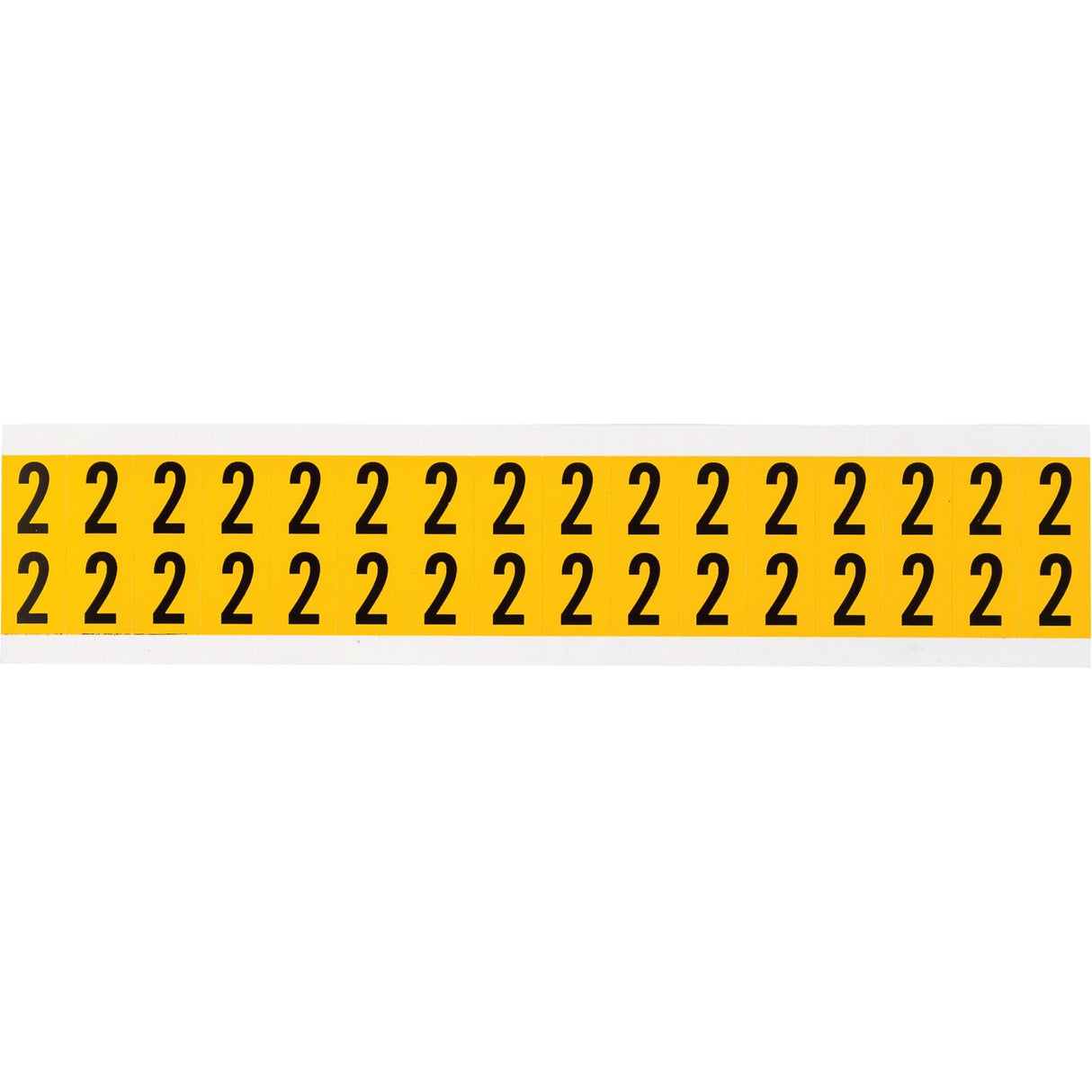 Individual Number and Letter Labels, 2, 5/8" H, Black on Yellow