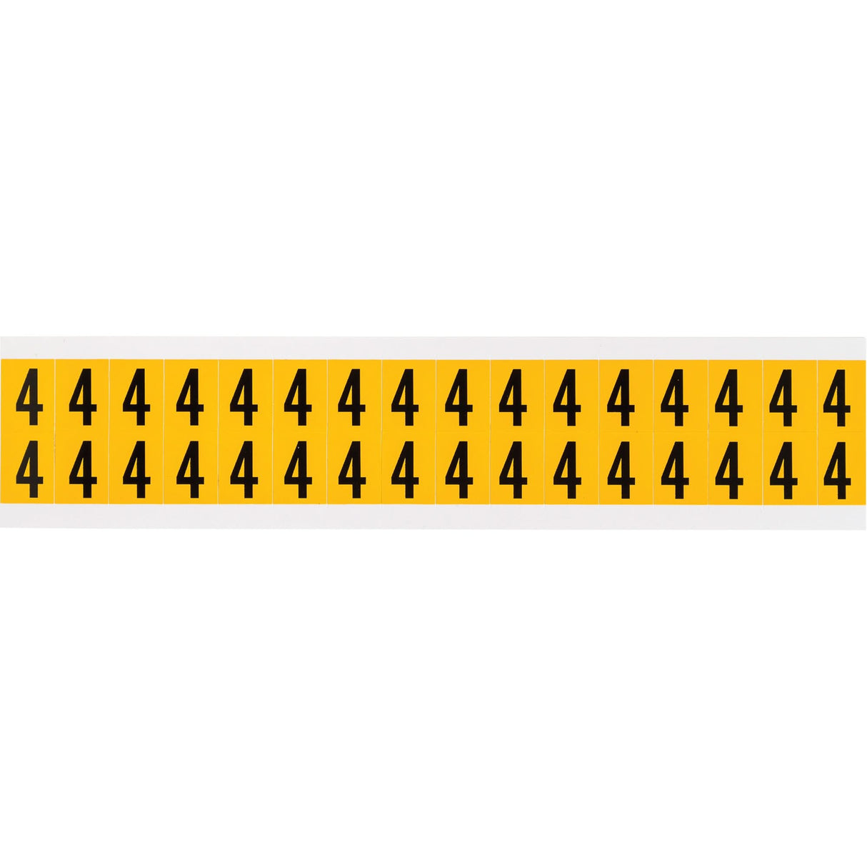 Individual Number and Letter Labels, 4, 5/8" H, Black on Yellow