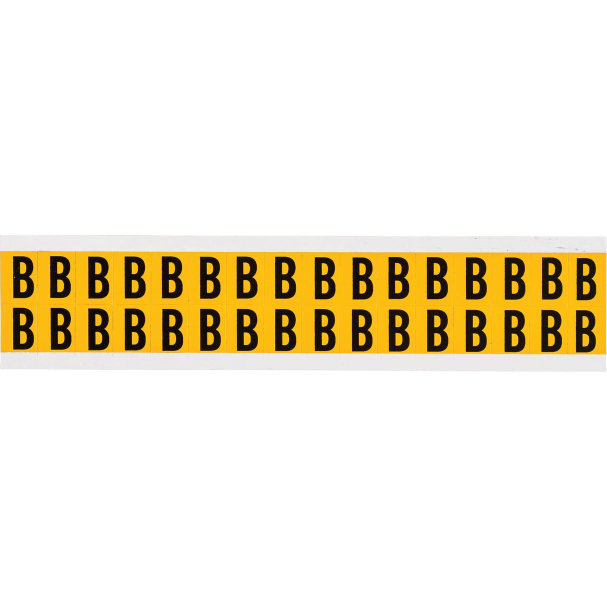 Individual Number and Letter Labels, B, 5/8" H, Black on Yellow